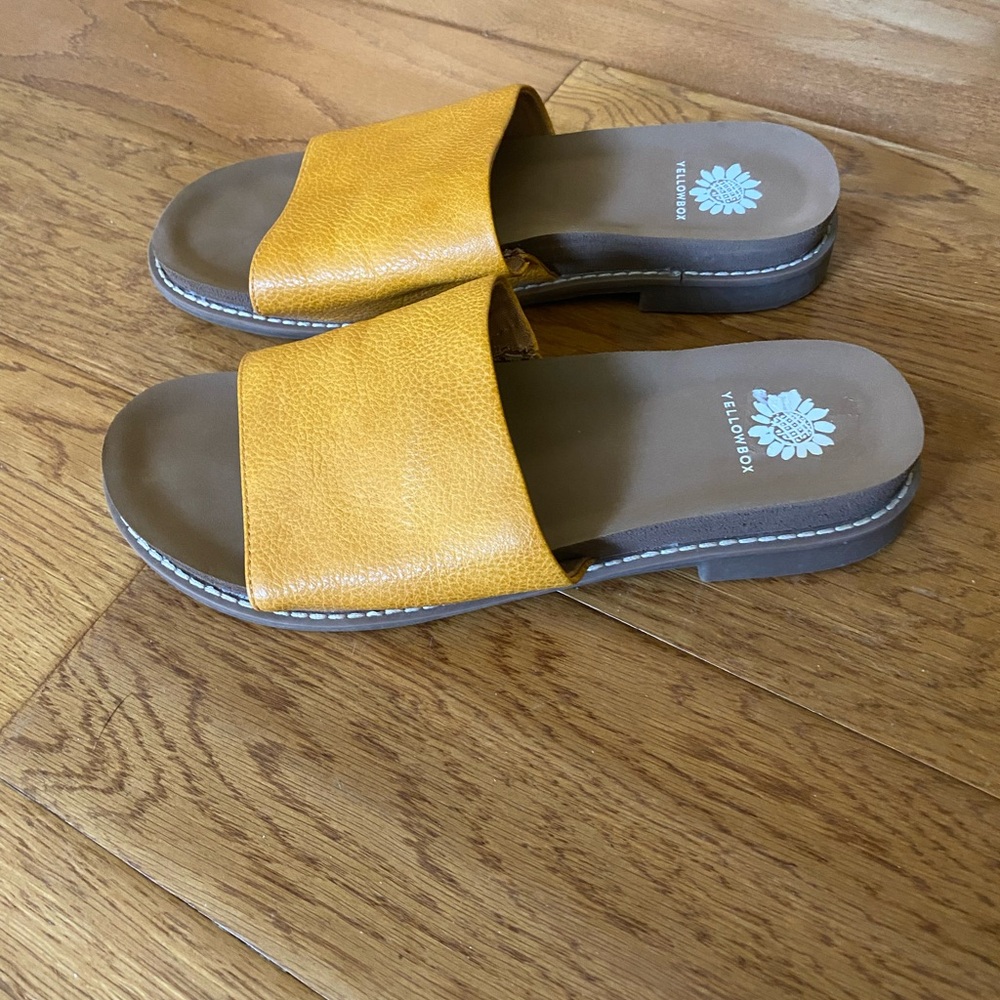 Yellow Box Mustard Yellow Slide Sandals Size 7